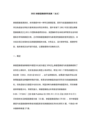 2022肺肠型腺癌研究进展（全文）.docx