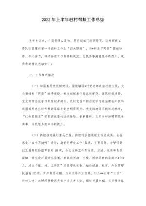 2022上半驻村帮扶工作总结.docx