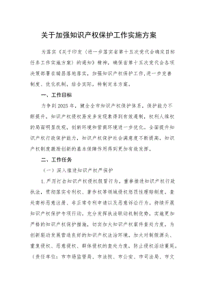 关于加强知识产权保护工作实施方案.docx