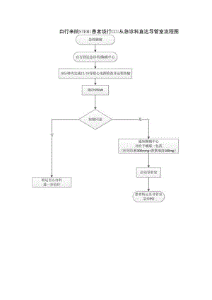 胸痛中心自行来院STEMI患者绕行CCU从急诊科直达导管室流程图.docx