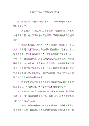 大学能源与环境学院防火安全制度模板.docx
