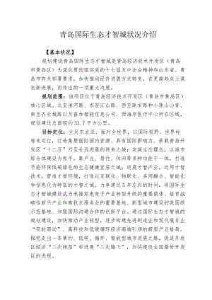 青岛国际生态智慧城情况介绍.docx