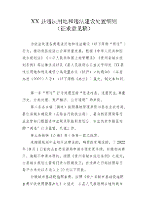 《XX县违法用地和违法建设处置细则》.docx