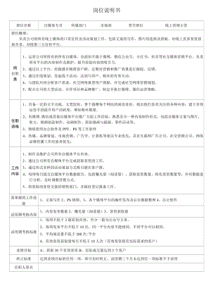 婚庆公司岗位说明书(自媒体专员).docx