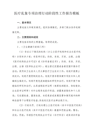 医疗乱象专项治理行动阶段性工作报告模板.docx