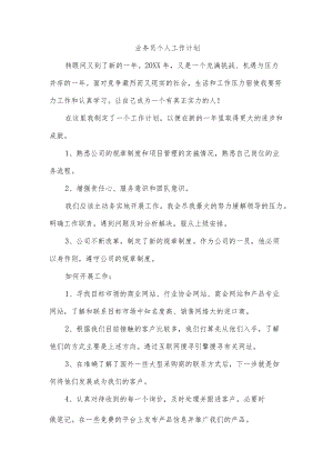 业务员个人工作计划.docx