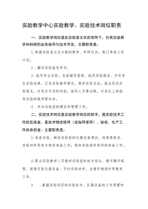 实验教学中心实验教学、实验技术岗位职责.docx