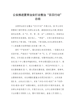 夏季治安打击整治百日行动工作总结 (最新).docx
