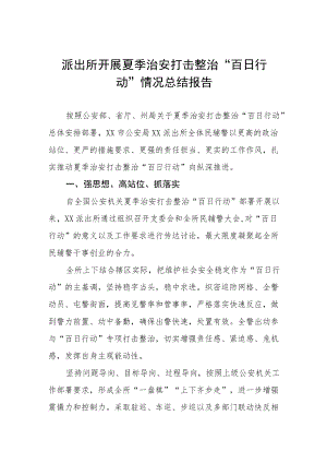 夏季治安打击整治百日行动工作总结{精品}.docx