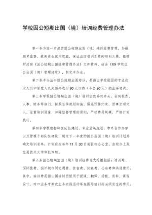 学校因公短期出国（境）培训经费管理办法.docx