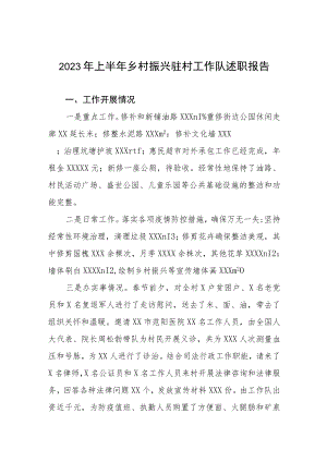 2023上半年乡村振兴驻村工作队述职报告.docx