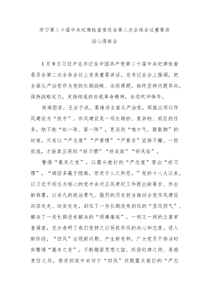 学习第二十届中央纪律检查委员会第二次全体会议重要讲话心得体会3篇.docx