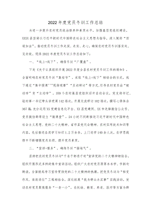 2022年度党员冬训工作总结.docx