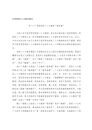 学习贯彻党的二十大精神主题征文.docx