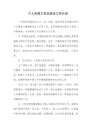 个人年度工作总结及工作计划.docx