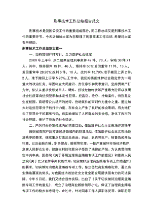 刑事技术工作总结报告范文.docx