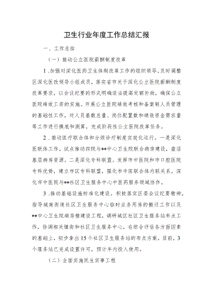 卫生行业年度工作总结汇报.docx