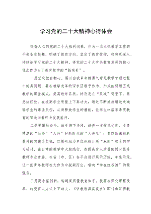 小学教师学习贯彻党的二十大精神的心得体会七篇.docx