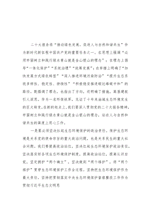 （4篇）生态环境系统生态环境局党员干部学习党的二十大精神心得体会研讨发言.docx