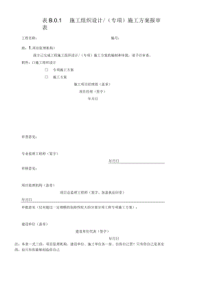 表B.0.1施工组织设计(专项)施工方案报审表.docx