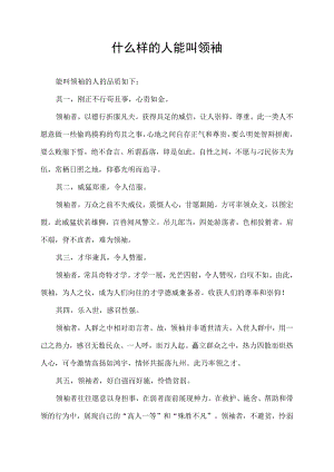 什么样的人能叫领袖.docx