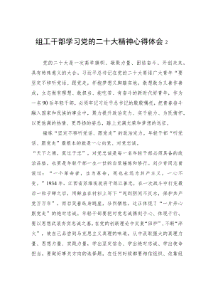 组工干部学习党的二十大精神心得体会2（20221104）.docx