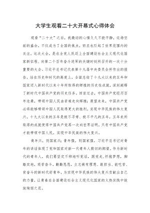 大学生观看二十大开幕式心得体会.docx