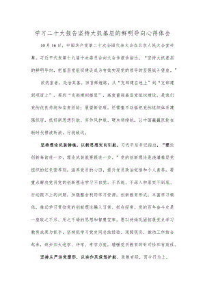学习二十大报告坚持大抓基层的鲜明导向心得体会.docx