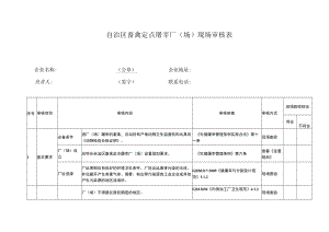 自治区畜禽定点屠宰厂场现场审核表.docx