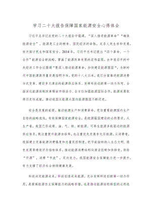 学习二十大报告保障国家能源安全心得体会.docx