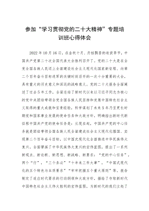 高校老师参加“学习贯彻党的二十大精神”专题培训班心得体会五篇合集.docx