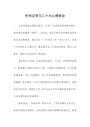 村书记学习二十大心得体会.docx