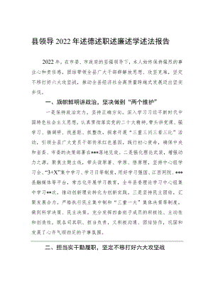 县领导2022年述德述职述廉述学述法报告.docx