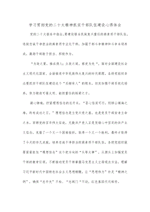 学习贯彻党的二十大精神抓实干部队伍建设心得体会.docx