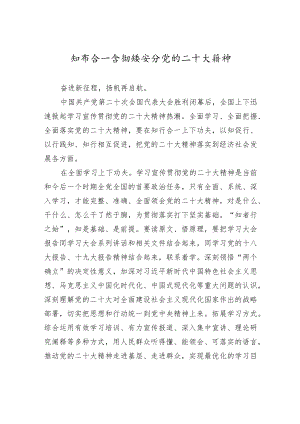 知行合一贯彻落实好党的二十大精神（20221202）.docx