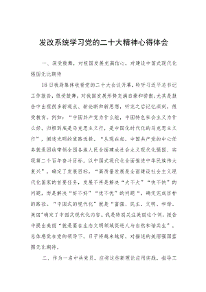 发改系统学习党的二十大精神心得体会.docx