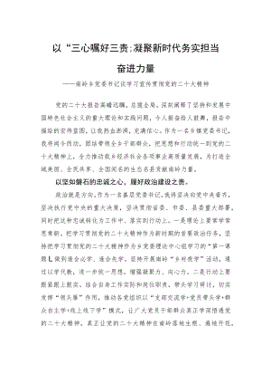 南岭乡党委书记谈学习宣传贯彻党的二十大精神（20221206）.docx