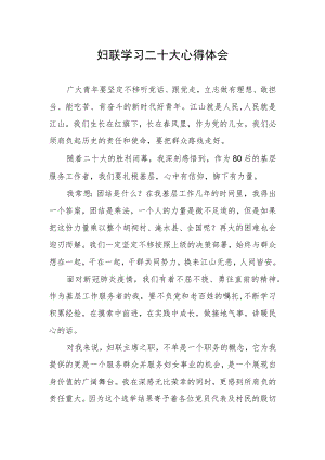 妇联学习二十大心得体会.docx