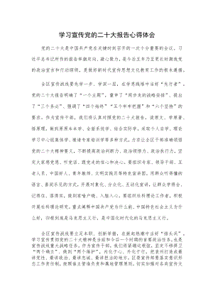 学习宣传党的二十大报告心得体会.docx