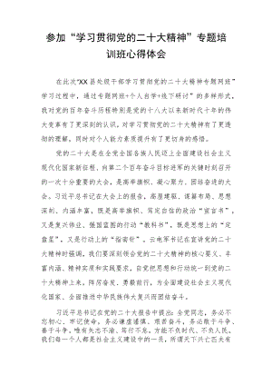 大学学院院长参加“学习贯彻党的二十大精神”专题培训班心得体会.docx