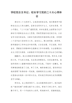 学校党总支书记、校长学习党的二十大心得体会.docx