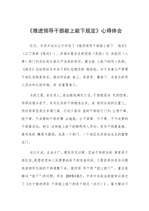《推进领导干部能上能下规定》学习心得六篇.docx