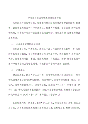 中老泰马新国际物流通道实施方案.docx