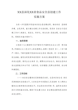 XX县深化XX省食品安全县创建工作实施方案.docx
