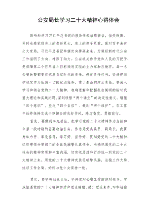 公安局长学习二十大精神心得体会.docx