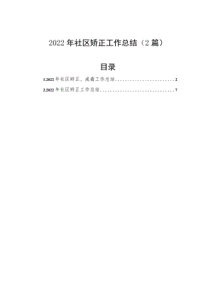 2022年社区矫正工作总结（2篇）.docx