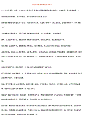 你的样子就是中国的样子作文.docx