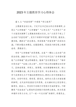 2023年主题教育学习心得体会模板.docx