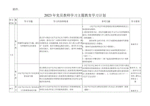 2023年党员教师学习主题教育学习计划.docx