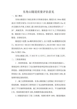 6东角山隧道质量评估意见.docx